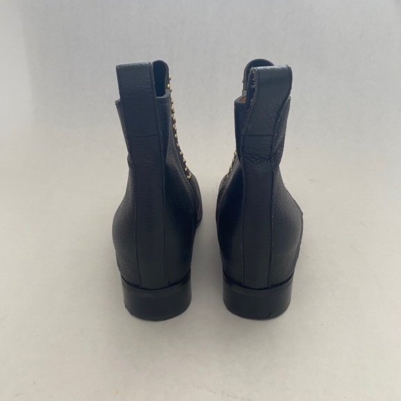 Tarot Black Leather Ankle Boots with Gold Studs Women's Size 6 - Picture 3 of 5